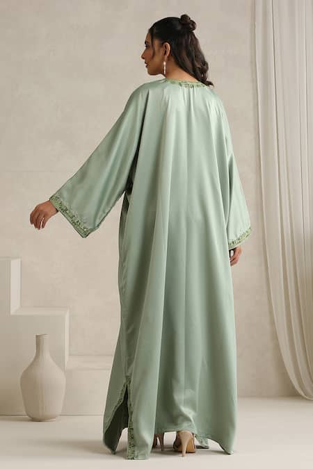 Wazir C Nargis Mint Green Abaya 