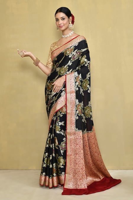 Samyukta Singhania Floret Woven Saree With Running Blouse 