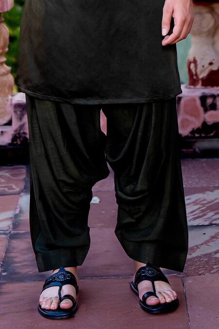 Nafs Olive Green Linen, Silk Embroidery Dori Work Bundi Set Online at Aza Fashions Nafs_Olive Green Linen, Silk Embroidery Dori Work Bundi Set _Online_at_Aza_Fashions