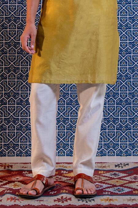 Nafs Olive Green Chanderi Mirrors Work Kurta Set Online at Aza Fashions Nafs_Olive Green Chanderi Mirrors Work Kurta Set _Online_at_Aza_Fashions