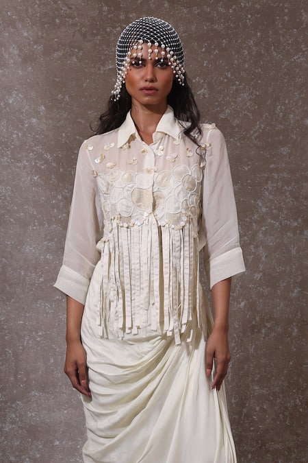 Urmil Off White Fusion Kurta Set 