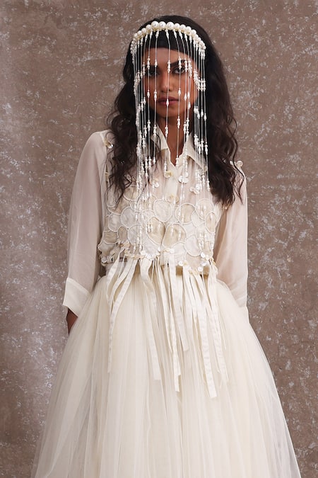 Urmil Off White Designer Skirt Set 