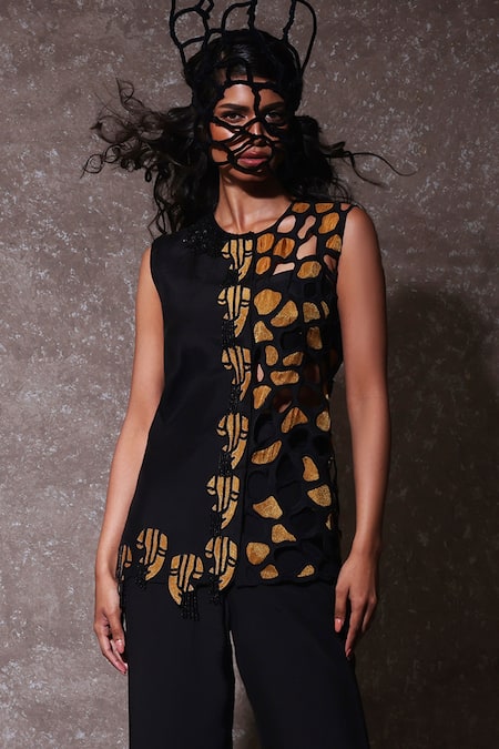 Urmil Designer Black Pant Set with Jacket 