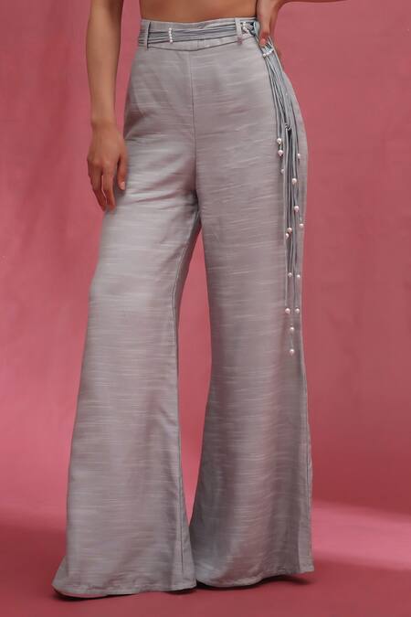 Urmil Blue Muslin, Silk, Organza Embroidery Ice Designer Blouse And Pant Set Online at Aza Fashions Urmil_Blue Muslin, Silk, Organza Embroidery Ice Designer Blouse And Pant Set _Online_at_Aza_Fashions