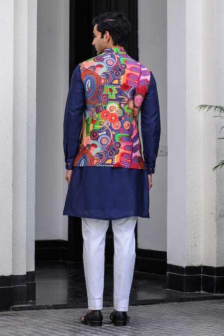 Juhi Bengani Multi Colour Nehru Jacket Set 