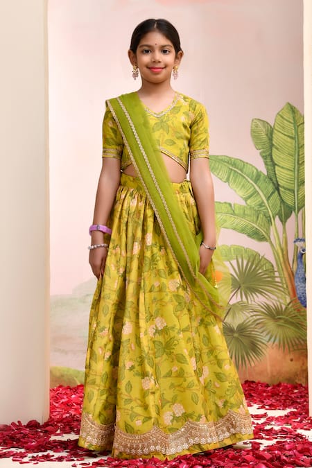 Yuvraani Jaipur Yellow Green Designer Lehenga Set 