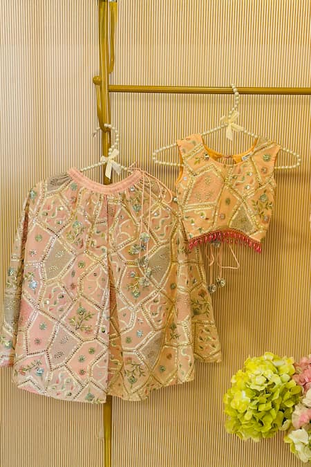 Rage Attire-Sweta Saria Gotta Lace Hexagon Palazzo Set 