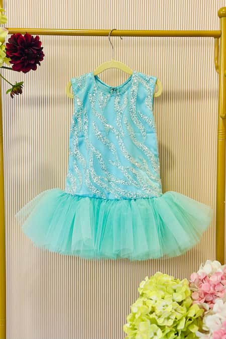 Rage Attire-Sweta Saria Sequins Beads Tulle Party Dress 
