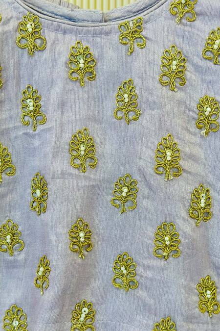 Rage Attire-Sweta Saria_Purple Organza Embroidery Contrast Paijali Patch Lehenga Set _Online_at_Aza_Fashions