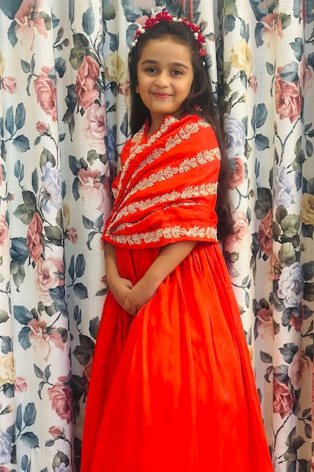 Rage Attire-Sweta Saria Scarlet Red Designer Gown 