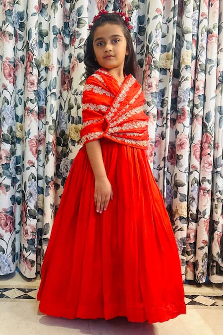 Rage Attire-Sweta Saria Scarlet Red Designer Gown 