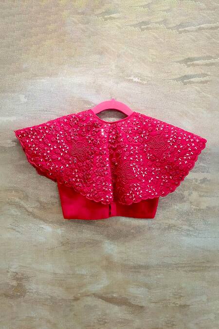 Rage Attire-Sweta Saria_Pink Mirrors Work Cape Lehenga Set _Online_at_Aza_Fashions