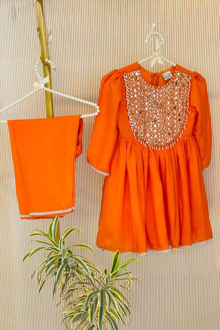 Buy Rage Attire-Sweta Saria Orange Mirrors, Beads Work Anarkali Set Online at Aza Fashions Buy_Rage Attire-Sweta Saria_Orange Mirrors, Beads Work Anarkali Set _Online_at_Aza_Fashions