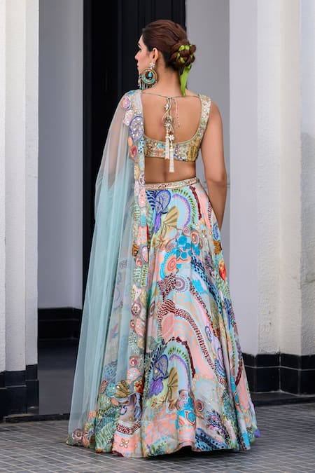 Juhi Bengani Multi Colour Printed Lehenga Set 