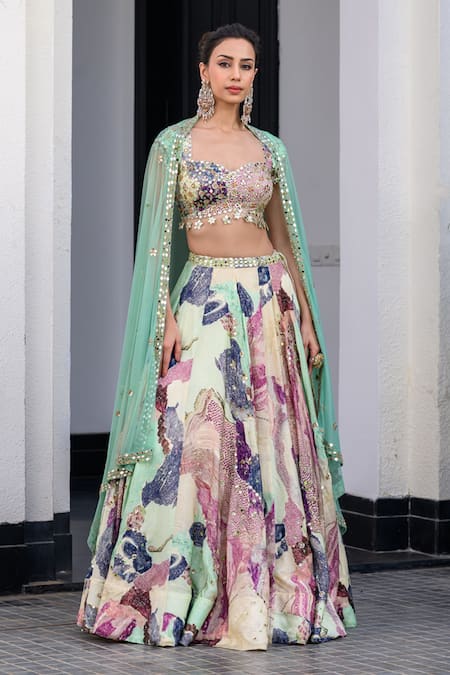 Juhi Bengani Multi Colour Embellished Lehenga Set 