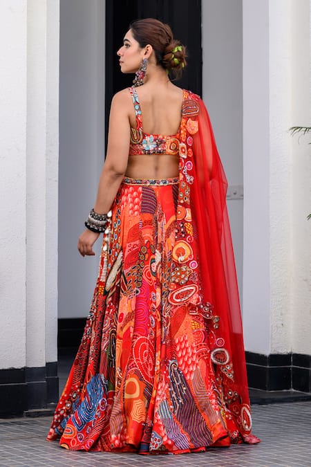 Juhi Bengani Multi Colour Embroidered Lehenga Set 