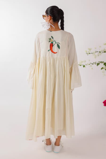 Nikasha Asymmetric Chilly Embroidered Dress 