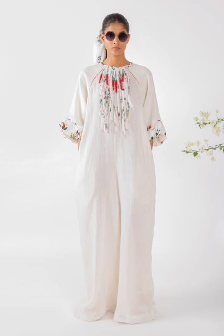 Buy Nikasha Cream Cotton Embroidery Chilly Jumpsuit Online at Aza Fashions Buy_Nikasha_Cream Cotton Embroidery Chilly Jumpsuit _Online_at_Aza_Fashions