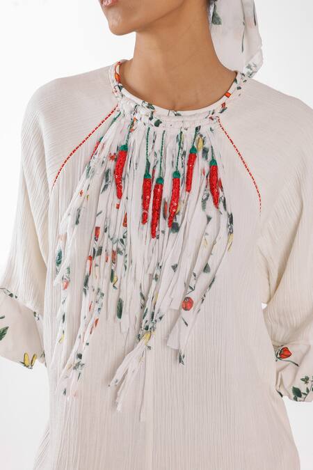 Nikasha Cream Cotton Embroidery Chilly Jumpsuit at Aza Fashions Nikasha_Cream Cotton Embroidery Chilly Jumpsuit _at_Aza_Fashions