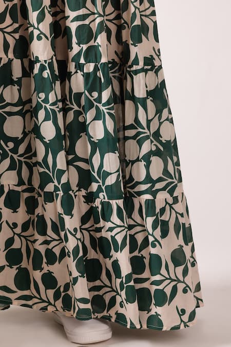 Shop Nikasha Multi Color Cotton Tassels Round Neck Pomegranate Tiered Maxi Dress Online at Aza Fashions Shop_Nikasha_Multi Color Cotton Tassels Round Neck Pomegranate Tiered Maxi Dress _Online_at_Aza_Fashions