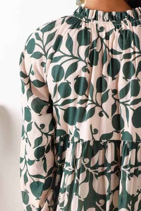 Nikasha Multi Color Cotton Tassels Round Neck Pomegranate Tiered Maxi Dress at Aza Fashions Nikasha_Multi Color Cotton Tassels Round Neck Pomegranate Tiered Maxi Dress _at_Aza_Fashions