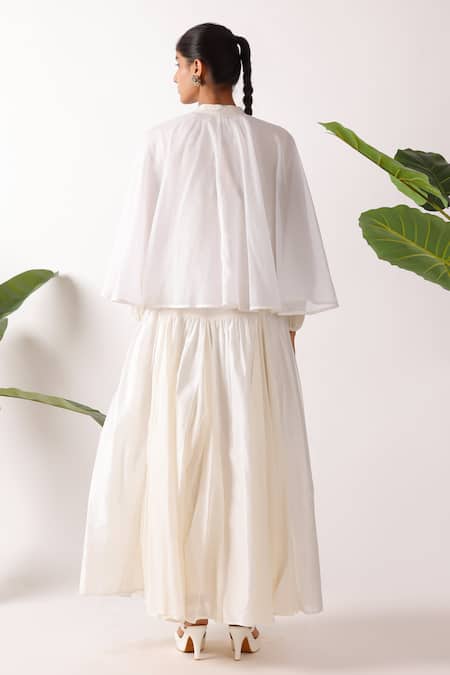 Nikasha Jamdani Godet Cape Dress 