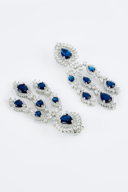 Buy Vivinia By Vidhi Mehra Silver Plated Zari And Blue Designer Jewellery Set Online at Aza Fashions Buy_Vivinia By Vidhi Mehra_Silver Plated Zari And Blue Designer Jewellery Set _Online_at_Aza_Fashions