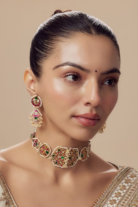 Vivinia By Vidhi Mehra Kundan Polki Designer Jewellery Set 