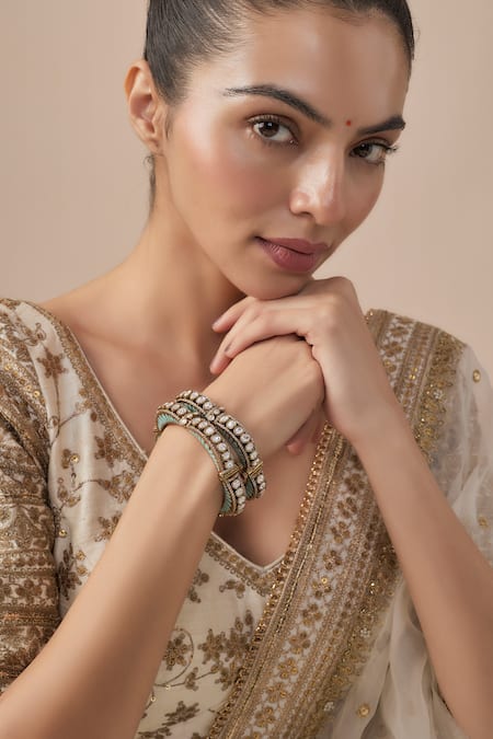 Vivinia By Vidhi Mehra Kundan Polki Designer Bangles 