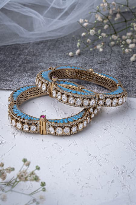 Vivinia By Vidhi Mehra Kundan Polki Designer Bangles 