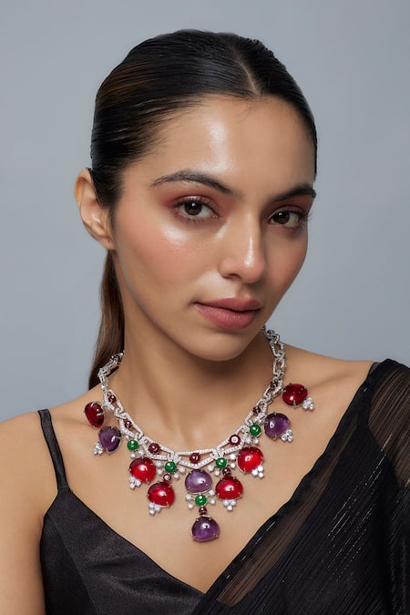 Vivinia By Vidhi Mehra Contemporary Multi Stone Necklace 