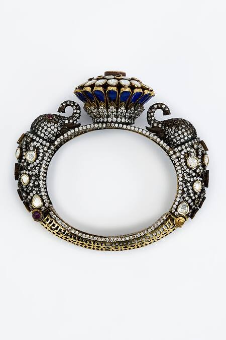 Buy Vivinia By Vidhi Mehra Silver Plated Zari Designer Zircon Embellished Bangle Online at Aza Fashions Buy_Vivinia By Vidhi Mehra_Silver Plated Zari Designer Zircon Embellished Bangle _Online_at_Aza_Fashions