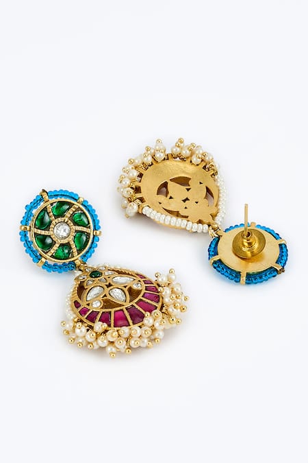 Vivinia By Vidhi Mehra Gold Plated Imitation Diamonds Designer Kundan Polki Jewellery Set Online at Aza Fashions Vivinia By Vidhi Mehra_Gold Plated Imitation Diamonds Designer Kundan Polki Jewellery Set _Online_at_Aza_Fashions