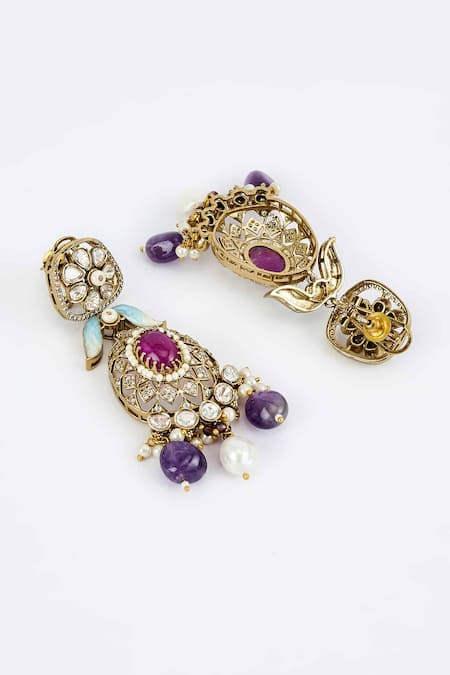 Vivinia By Vidhi Mehra Gold Plated Diamonds, Stones Kundan Polki Designer Jewellery Set Online at Aza Fashions Vivinia By Vidhi Mehra_Gold Plated Diamonds, Stones Kundan Polki Designer Jewellery Set _Online_at_Aza_Fashions