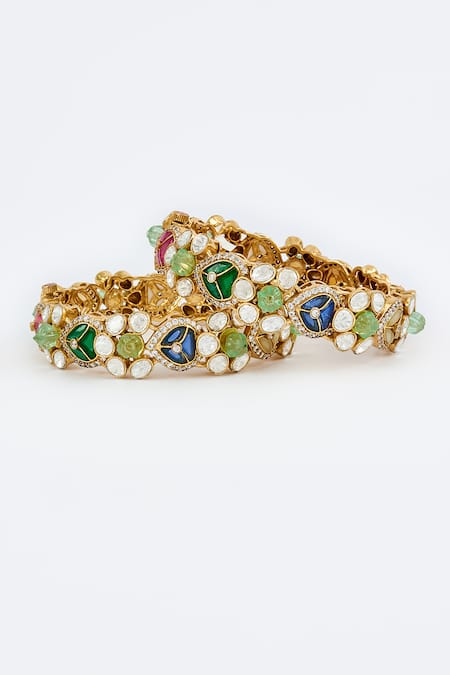 Vivinia By Vidhi Mehra Multi Stone Embellished Bangles