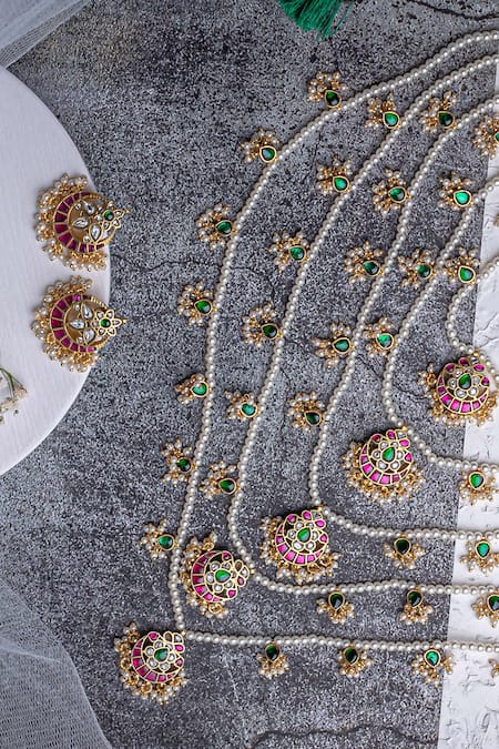 Buy Vivinia By Vidhi Mehra Gold Plated Kundan Polki Necklace And Earring Set Buy_Vivinia By Vidhi Mehra_Gold Plated Kundan Polki Necklace And Earring Set