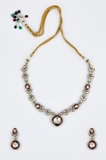 Vivinia By Vidhi Mehra Kundan Polki Necklace & Earring Set 
