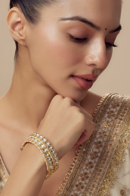 VIVINIA by Vidhi Mehra Kundan Polki Embellished Bangles 