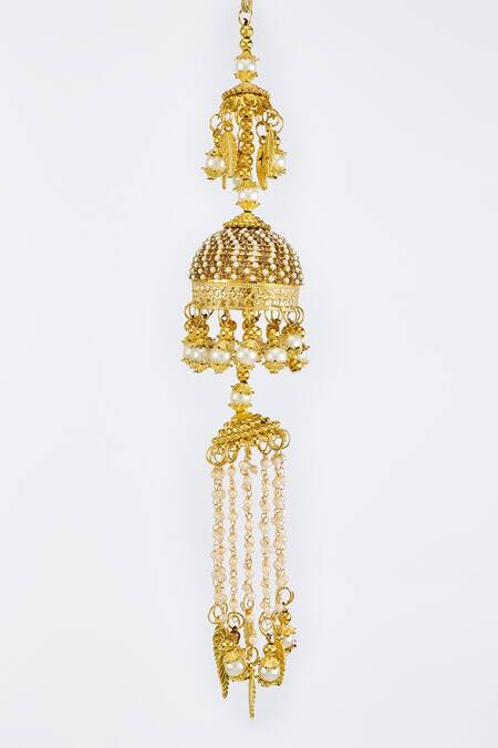 Vivinia By Vidhi Mehra Gold Plated Kundan Polki Kaleera Set Online at Aza Fashions Vivinia By Vidhi Mehra_Gold Plated Kundan Polki Kaleera Set _Online_at_Aza_Fashions