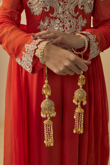 VIVINIA by Vidhi Mehra Gold Kundan Polki Kaleera Set 