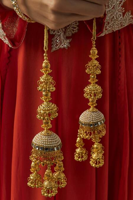 Buy Vivinia By Vidhi Mehra Gold Plated Kundan Polki Designer Kaleeras Online at Aza Fashions Buy_Vivinia By Vidhi Mehra_Gold Plated Kundan Polki Designer Kaleeras _Online_at_Aza_Fashions