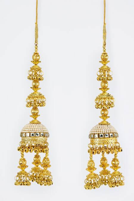 Shop Vivinia By Vidhi Mehra Gold Plated Kundan Polki Designer Kaleeras Online at Aza Fashions Shop_Vivinia By Vidhi Mehra_Gold Plated Kundan Polki Designer Kaleeras _Online_at_Aza_Fashions