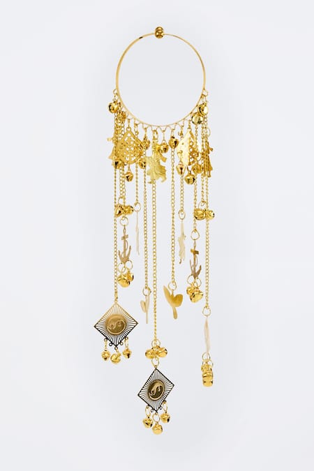 Vivinia By Vidhi Mehra Gold Plated Chains Adjustable Kaleera Bangles Online at Aza Fashions Vivinia By Vidhi Mehra_Gold Plated Chains Adjustable Kaleera Bangles _Online_at_Aza_Fashions