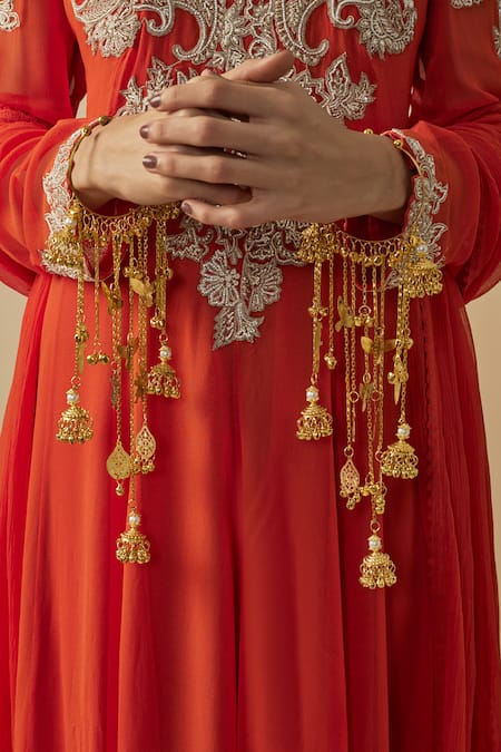 VIVINIA by Vidhi Mehra Gold Adjustable Kaleera Bangles 
