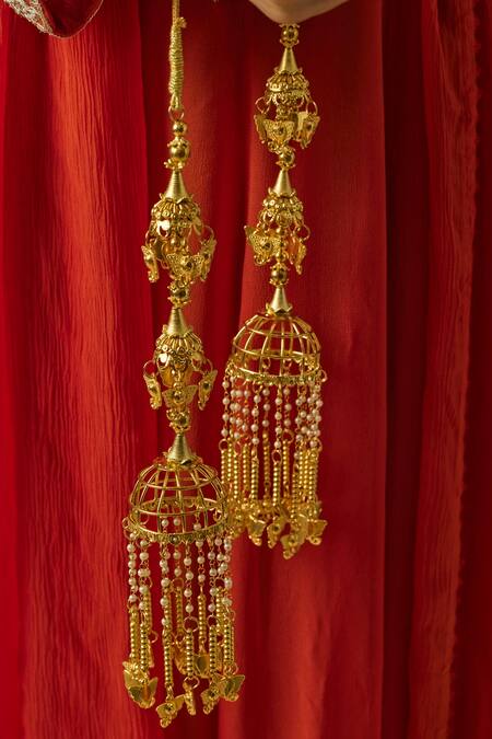 Shop Vivinia By Vidhi Mehra Gold Plated Designer Kaleeras Online at Aza Fashions Shop_Vivinia By Vidhi Mehra_Gold Plated Designer Kaleeras _Online_at_Aza_Fashions