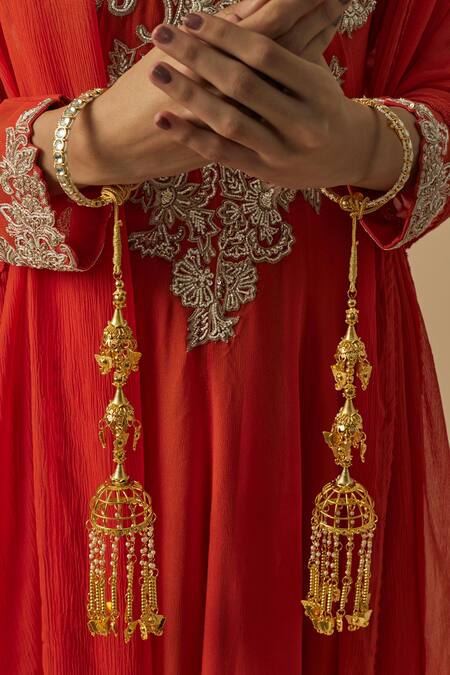 Vivinia By Vidhi Mehra Gold Plated Designer Kaleeras at Aza Fashions Vivinia By Vidhi Mehra_Gold Plated Designer Kaleeras _at_Aza_Fashions