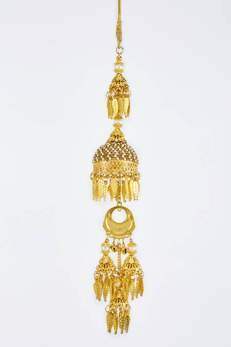 Vivinia By Vidhi Mehra_Gold Plated Designer Kaleeras With Kundan And Polki _Online_at_Aza_Fashions