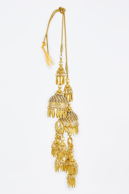 Vivinia By Vidhi Mehra Gold Designer Kaleeras with Kundan & Polki 