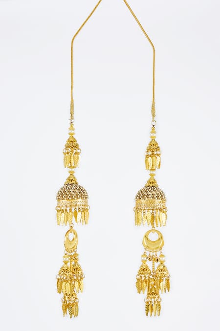 Buy_Vivinia By Vidhi Mehra_Gold Plated Designer Kaleeras With Kundan And Polki _Online_at_Aza_Fashions