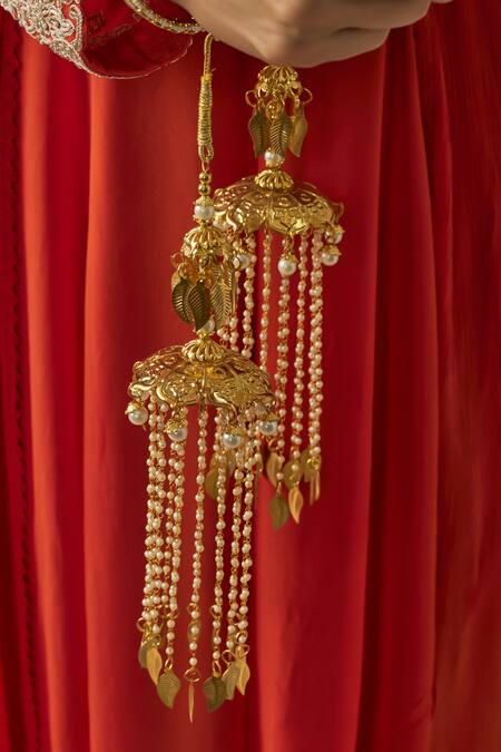 Shop_Vivinia By Vidhi Mehra_Gold Plated Designer Kaleeras _Online_at_Aza_Fashions